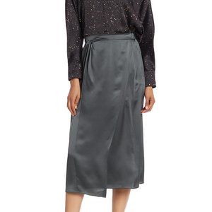 Vince Drape Panel Silk Midi Skirt!